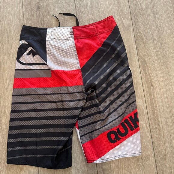 Quiksilver Cypher Board Shorts Mens Size 30 Red Gray Drawstring Straight Leg - Picture 4 of 8